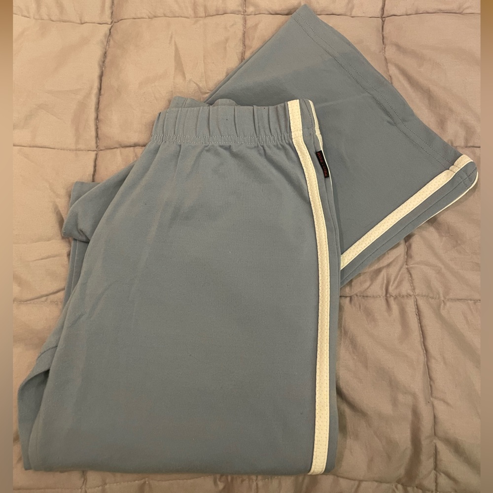 KOS USA Boot cut legging workout pants w/ track stripes